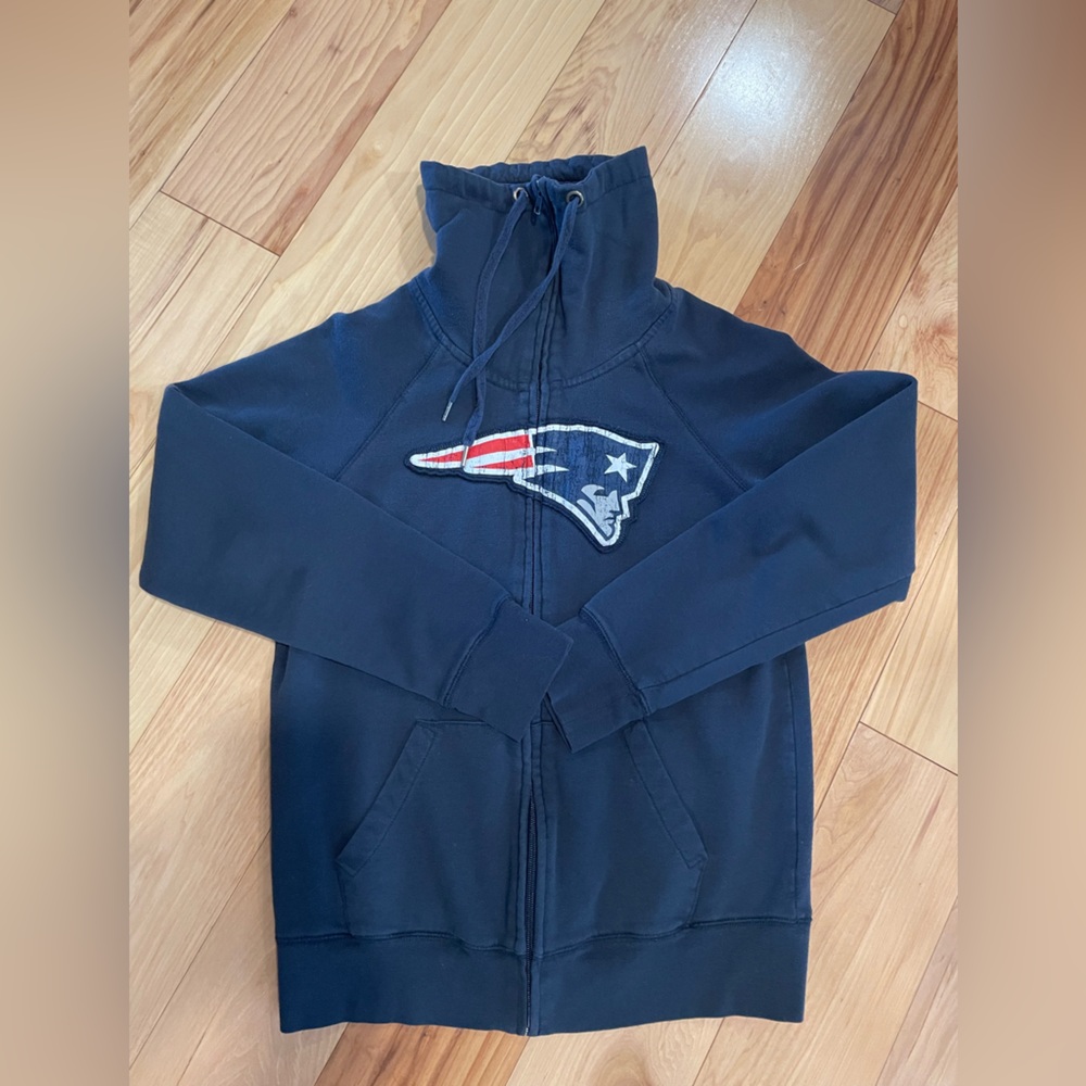 NFL Team Apparel Women’s New England Patriots Navy Highneck Sweatshirt